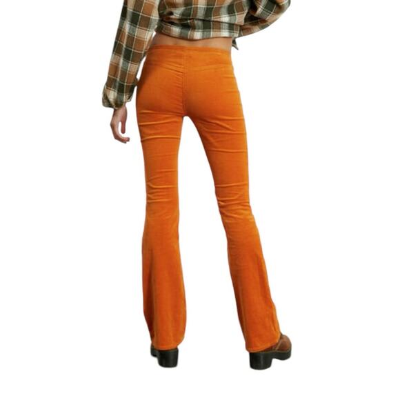 NWT PacSun Low-Rise Flare Corduroy Jeans - Women’s Size 27 in Pumpkin Orange - Picture 2 of 7